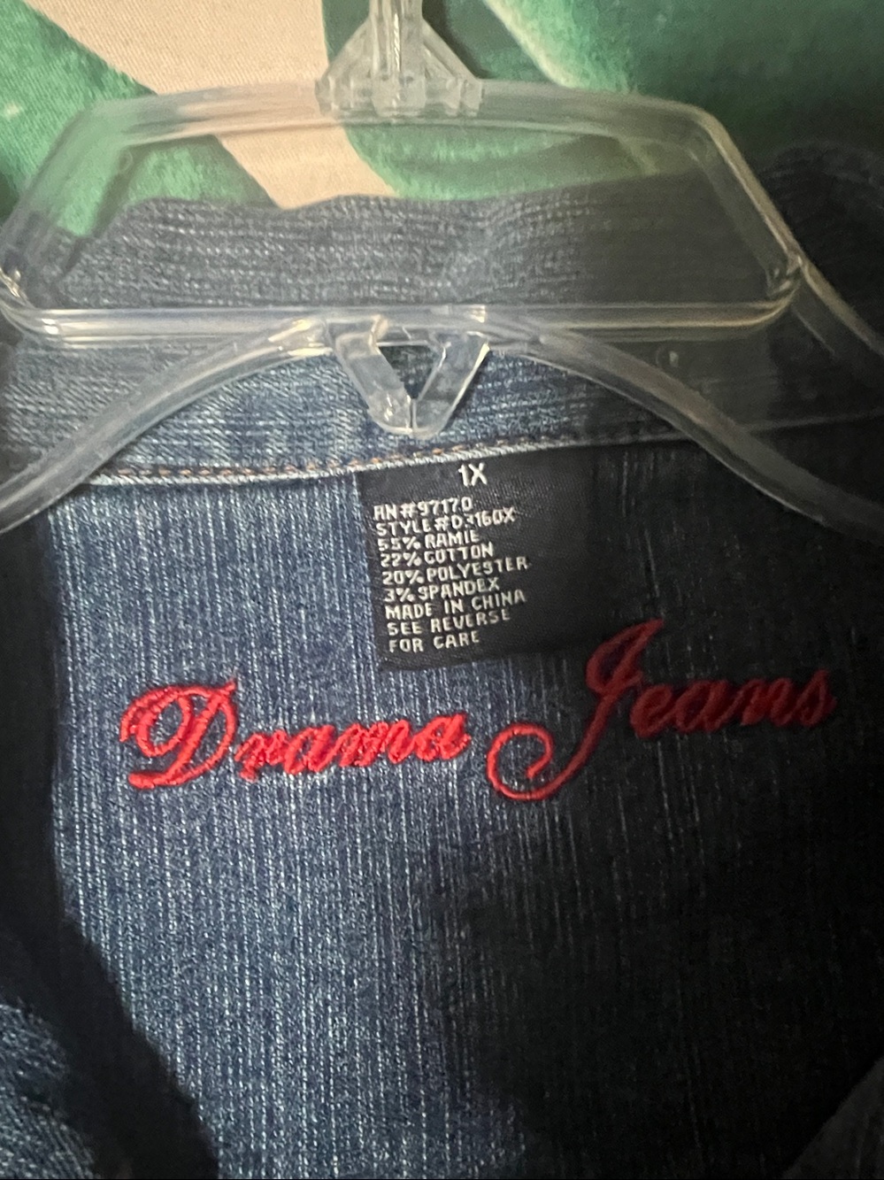 Cropped Women’s Denim Jacket - Blue - Picture 3 of 3